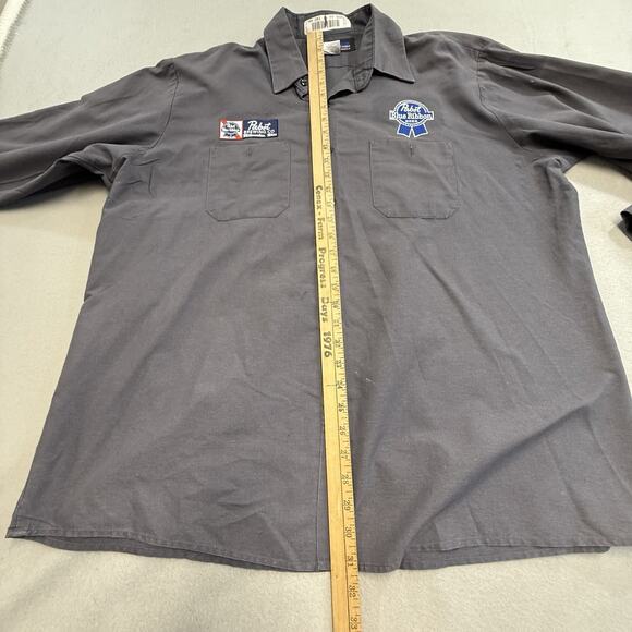 Pabst Blue Ribbon Beer Delivery Guy PBR Patch Uniform XXL Grey Long Sleeve - Picture 11 of 14